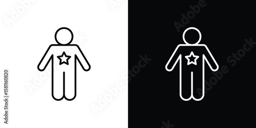 Good human icon thin line symbol on white background. Editable stroke vector illustration