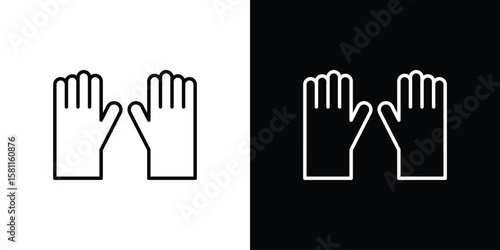 Gloves icon thin line symbol on white background. Editable stroke vector illustration