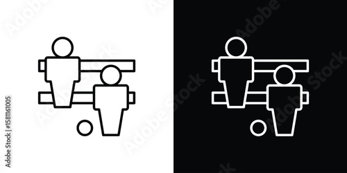 Foosball icon thin line symbol on white background. Editable stroke vector illustration
