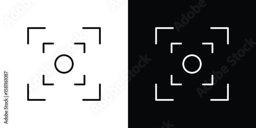 Focus icon thin line symbol on white background. Editable stroke vector illustration