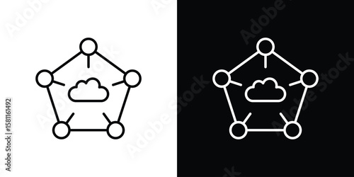 edge computing icon thin line symbol on white background. Editable stroke vector illustration