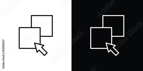 Drag and drop icon thin line symbol on white background. Editable stroke vector illustration