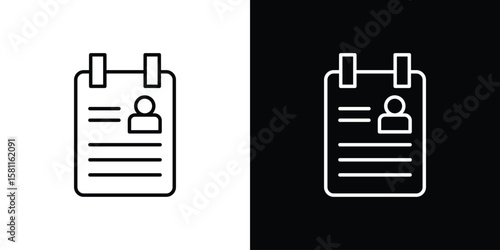 Curriculum icon thin line symbol on white background. Editable stroke vector illustration