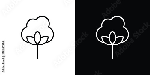 Cotton icon thin line symbol on white background. Editable stroke vector illustration