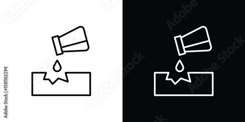Corrosive substance icon thin line symbol on white background. Editable stroke vector illustration