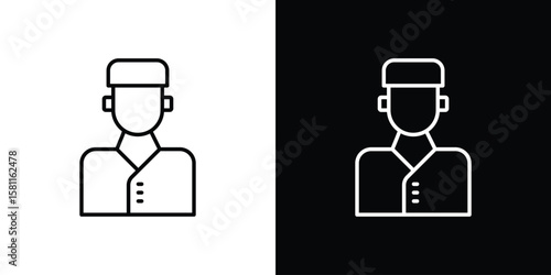 Concierge icon thin line symbol on white background. Editable stroke vector illustration