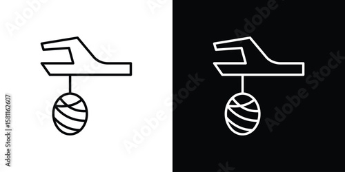 Cocoon icon thin line symbol on white background. Editable stroke vector illustration