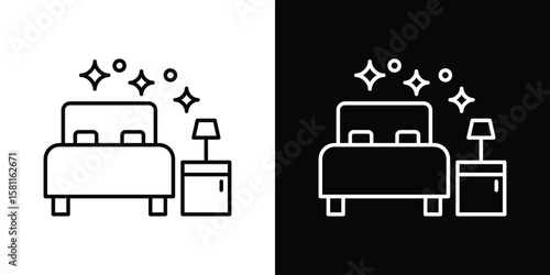 Clean Room icon thin line symbol on white background. Editable stroke vector illustration