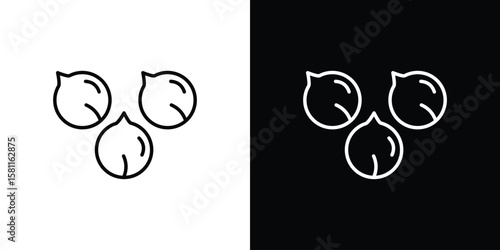 Chickpeas hummus icon thin line symbol on white background. Editable stroke vector illustration