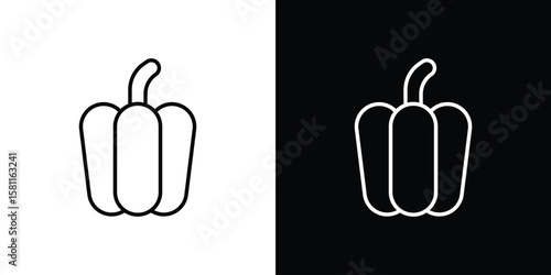 Capsicum icon thin line symbol on white background. Editable stroke vector illustration
