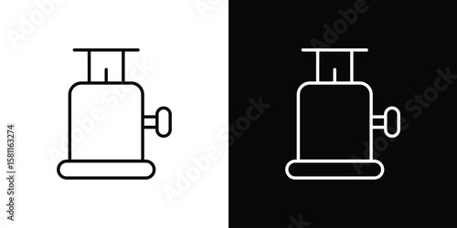 Camping gas icon thin line symbol on white background. Editable stroke vector illustration