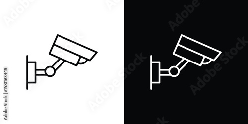 CCTV icon thin line symbol on white background. Editable stroke vector illustration