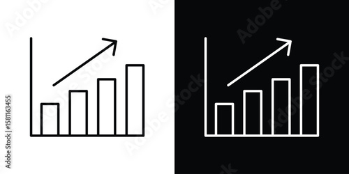 Business performance icon thin line symbol on white background. Editable stroke vector illustration