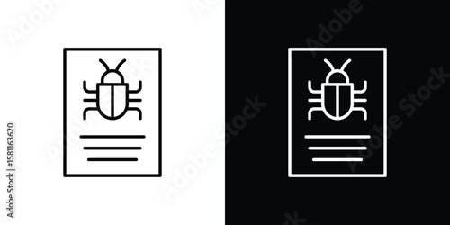 Bug report icon thin line symbol on white background. Editable stroke vector illustration