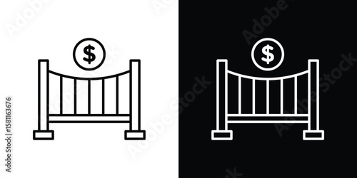 Bridging loan icon thin line symbol on white background. Editable stroke vector illustration