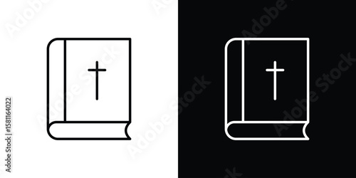 Bible icon thin line symbol on white background. Editable stroke vector illustration