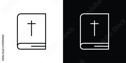 Bible icon thin line symbol on white background. Editable stroke vector illustration