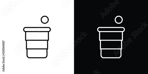 Beer pong icon thin line symbol on white background. Editable stroke vector illustration