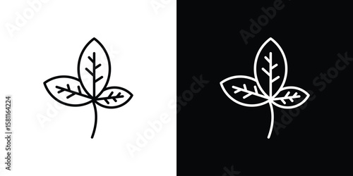 Basil icon thin line symbol on white background. Editable stroke vector illustration