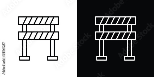 Barrier icon thin line symbol on white background. Editable stroke vector illustration