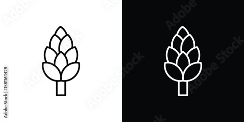 Artichoke icon thin line symbol on white background. Editable stroke vector illustration