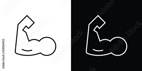 Arm icon thin line symbol on white background. Editable stroke vector illustration