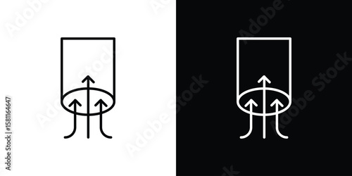 Air suction icon thin line symbol on white background. Editable stroke vector illustration