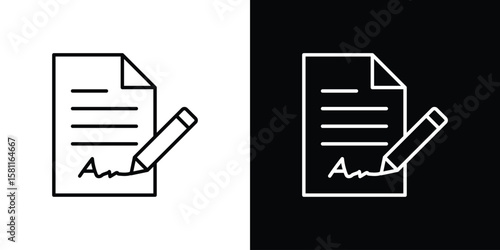 Agreement icon thin line symbol on white background. Editable stroke vector illustration
