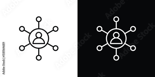 Affiliate marketing icon thin line symbol on white background. Editable stroke vector illustration