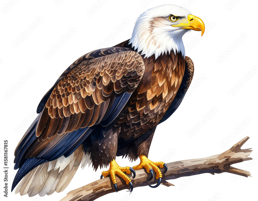 Fototapeta premium Bald Eagle, transparent background