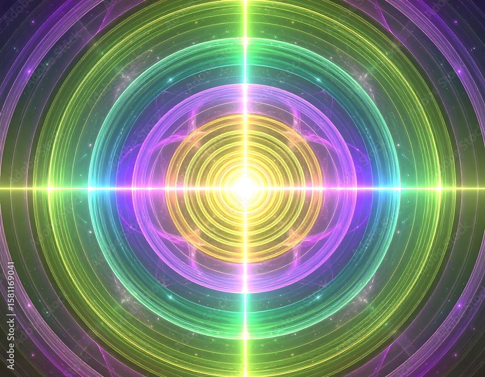 Obraz premium Abstract, colorful, concentric circles