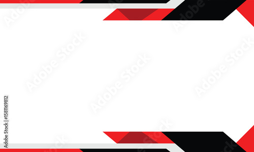 Futuristic abstract border design with bold red, black, and white geometric elements. Ideal for digital banners, tech presentations, or business templates with a sleek and dynamic layout.