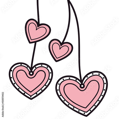 Whimsical hanging hearts perfect for Valentine's Day celebration decor and romantic occasion embellishments