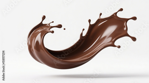 chocolate splash isolated on white