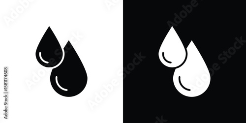 Water drop icon, Vector graphics in filled style