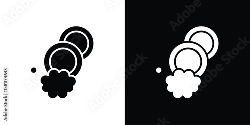 Washing dishes icon, Vector graphics in filled style