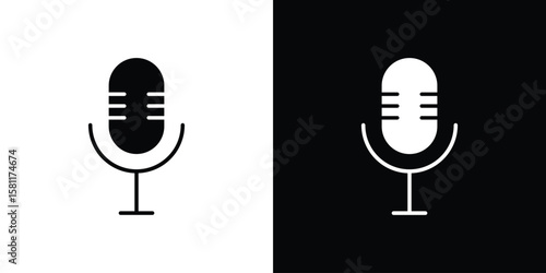 Voice recognition icon, Vector graphics in filled style