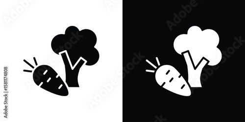 Vegetable icon, Vector graphics in filled style