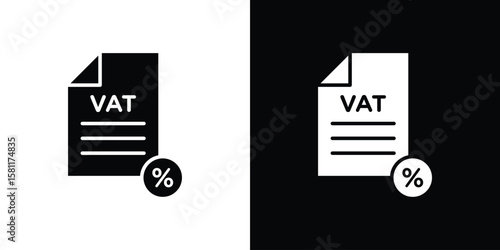Value added tax VAT icon, Vector graphics in filled style