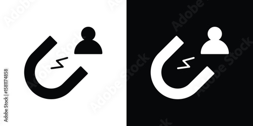 User engagement icon, Vector graphics in filled style