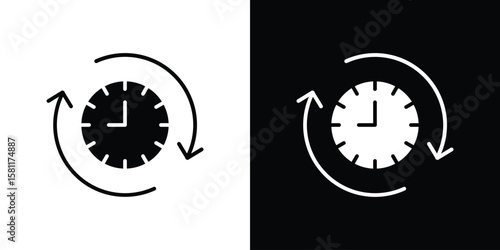 Uptime and downtime icon, Vector graphics in filled style