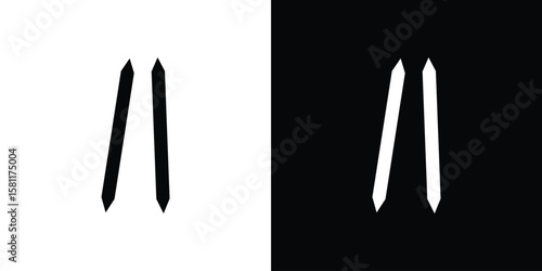 Toothpick icon, Vector graphics in filled style