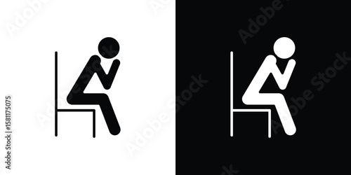 Tired person icon, Vector graphics in filled style