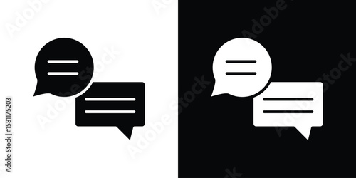 Text chat icon, Vector graphics in filled style