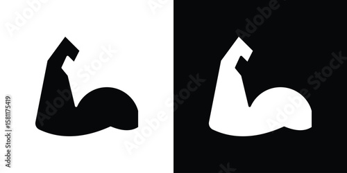 Strong arm icon, Vector graphics in filled style
