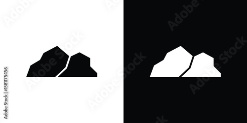 Stone icon, Vector graphics in filled style
