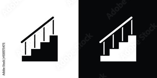 Stairs icon, Vector graphics in filled style