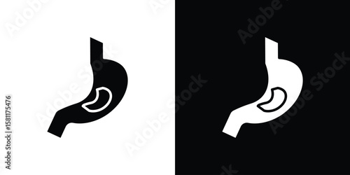 Stomach with Liquids icon, Vector graphics in filled style