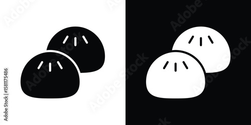 Steamed bread icon, Vector graphics in filled style
