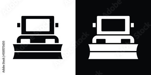 Snowplow icon, Vector graphics in filled style